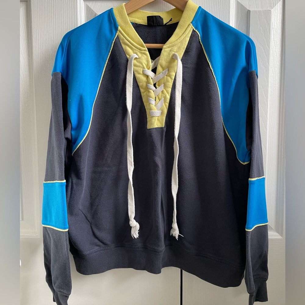 Retro blue hockey sweater